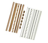 Moldes para decoración de pasteles de silicona con intrincada cuerda trenzada o diseño de cadena de perlas para manualidades de Chocolate y Fondant, herramienta para Fondant