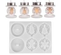 Moldes para Portavelas de Navidad Silicona Flexible Reutilizable | Molde Portavelas Copo de Nieve y Árbol Centro de Mesa Decoración Hogar Arcilla Jabón Resina
