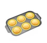 Moldes silicona para hornear muffins | Muffinera antiadherente 6 cavidades | Molde bandeja horneable,para cocinar, freír, freidora de aire, horno, chocolate, postre, magdalena, hamburguesa, cocina