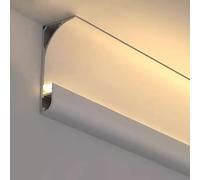 Moldura de canal LED de aluminio para iluminación indirecta, perfil de decoración de cala blanca de 1 m a 10 m de longitud, perfecto para techo y pared, corona de cornisa, 300 cm / 9.8 ft