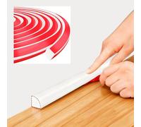 Moldura flexible de cuarto de redondo autoadhesiva, para despegar y pegar, moldura de goma para azulejos, color blanco, 3 metros