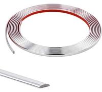 Moldura flexible negra mate, tira de borde decorativa autoadhesiva for azulejos, paredes, espejos, techos, pisos, paneles, gabinetes, marco de espejo de PVC for despegar y pegar(Silver,30mm/10M)