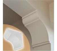 Molduras de arco de yeso, 2 piezas, kit de arco de yeso precurvado para puerta, panel de esquina de pared de yeso pintable, fácil instalación para pasillo/balcón (30 x 30 x 25 cm)