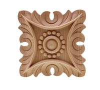 Molduras De Madera 3 piezas Vintage sin pintar madera tallada esquina Onlay marco de aplique fondo hogar mueble o pared puerta gabinete(5x5cm)
