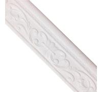 molduras para zócalos, Embellecedor de zócalo espuma con patrón en relieve autoadhesivo, 2,3 metros, 7,8 cm(White)