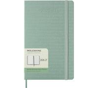Moleskine Agenda Semanal 2026 2027 - Agenda de 18 meses con espacio para notas, tapa dura y cierre elástico, color verde salvia, formato Large 13 x 21 cm