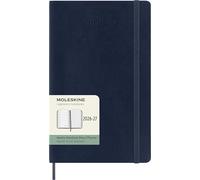 Moleskine 18 Monate Wochen Notizkalender 2026/2027, Large/A5, 1 Wo = 1 Seite, rechts linierte Seite, Weicher Einband, Saphir