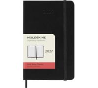 Moleskine Planificador diario clásico de 12 meses 2027, tapa dura, bolsillo (3,5 x 5,5 pulgadas), negro, 400 páginas