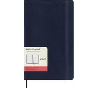 Moleskine Agenda Diaria, Agenda Diaria 2026 12 Meses, Con Tapa Blanda y Cierre Elástico, Formato Grande 13x21, Color Azul