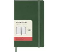 Moleskine Agenda Diaria 2026 12 meses - Tapa dura, cierre elástico, formato bolsillo 9x14 - Verde