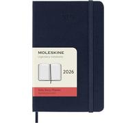 Moleskine Agenda Diaria, Agenda Diaria 2026 12 Meses, Con Tapa Dura y Cierre Elástico, Formato Pocket 9x14 cm, Color Azul