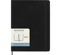 Moleskine Classic 12 Month 2027 Monthly Planner, Soft Cover, XL (7.5" x 9.75"), Negro, 128 páginas