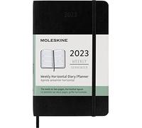 Moleskine Agenda Semanal 2023, Agenda Semanal de 12 Meses con Diseño Horizontal, Planificador Semanal Horizontal, Tapa Blanda, Tamaño de Bolsillo 9 x 14 cm, Color Negro