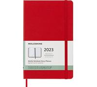 Moleskine Agenda Semanal 2023, Agenda Semanal de 12 Meses, Planificador Semanal, Tapa Dura, Tamaño Grande 13 x 21 cm, Color Rojo Escarlata, 144 Páginas