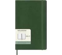 Moleskine Agenda Semanal 2026 2027 - Agenda de 18 meses con espacio para notas, tapa blanda y cierre elástico, color verde mirto, formato Large 13 x 21 cm