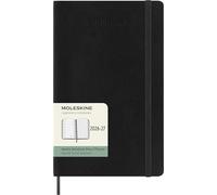 Moleskine Agenda semanal 2026 2027-18 meses con espacio para notas, tapa suave y cierre elástico, color negro, tamaño grande 13 x 21 cm