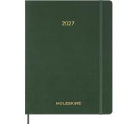 Moleskine Agenda Semanal 2026-2027, Agenda Essential de 15 Meses Vista Vertical con Horarios Diarios y Tapa Blanda, Formato XXL 23,5x28,14 cm, Color Verde Mirto