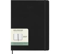 Moleskine Agenda Semanal 2027, Agenda de 12 Meses con Espacio para Notas, Tapa Dura y Cierre Elástico, Formato XL 19x25 Cm, Color Negro