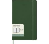Moleskine Agenda Semanal 2027, Agenda de 12 Meses con Espacio para Notas, Tapa Dura y Cierre Elástico, Formato L 13x21 Cm, Colore Verde Mirto