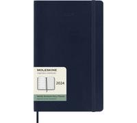 Moleskine Agenda Semanal con Espacio para Notas 12 Meses 2024, Agenda 2024, Formato Large 13x21, Tapa Suave y Cierre Elástico, Color Azul Zafiro