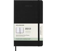 Moleskine - Agendas de 18 meses 2022-2023, Agenda Semanal con Tapa Dura y Cierre Elástico, Tamaño L 13 x 21 cm, Color Negro