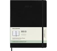 Moleskine - Agendas de 18 meses 2022-2023, Agenda Semanal con Tapa Dura y Cierre Elástico, Tamaño XL 19 x 25 cm, Color Negro
