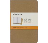 Moleskine – Cuadernos Cahier Journal, Set de 3, Páginas, Tapa Cartón, Cosido Algodón Marrón Kraft