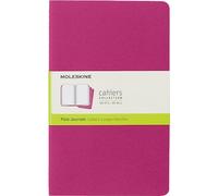 Moleskine Cahier Journal, Set de 3 Cuadernos con Páginas Blancas, Tapa de Cartón con Costura Vista en Algodón, Rosa Cinético, 80 Páginas, Large 13 x 21 cm