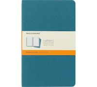 Moleskine Cahier Set de 3 – Rayados, Tapa cartón con costura vista, Azul brillante, Large 13×21 cm