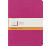 Moleskine Cahier Journal, Set de 3 Cuadernos Rayados, Tapa de Cartón con Costura Vista en Algodón, Rosa, Extra Large 19 x 25 cm