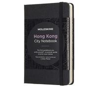 Moleskine - Cuaderno de Hong Kong con Hojas Lisas y Rayadas, Libreta con Tapa Dura, Cierre Elástico y Planos de la Ciudad, Color Negro, Tamaño 9 x 14 cm, 220 Páginas