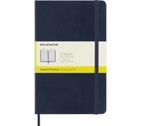 Moleskine Classic Notebook, Cuaderno Con Cuadros, Tapa Blanda y Cierre Elástico, Tamaño Large 13 x 21 cm, Color Azul Zafiro, 192 páginas