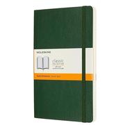 Moleskine Classic Notebook, Cuaderno Con Cuadros, Tapa Blanda y Cierre Elástico, Tamaño Large 13 x 21 cm, Color Verde Mirto, 192 páginas