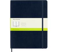 Moleskine Classic Notebook, Cuaderno con Páginas Blancas, Tapa Blanda y Cierre Elástico, Tamaño XL 19 x 25 cm, Color Azul Zafiro, 192 páginas