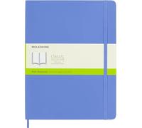 Moleskine Classic Notebook, Cuaderno con Páginas Blancas, Tapa Blanda y Cierre Elástico, Tamaño XL 19 x 25 cm, Color Azul Hortensia, 192 páginas