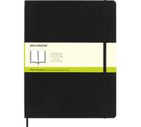 Moleskine Classic Notebook, Cuaderno con Páginas Blancas, Tapa Blanda y Cierre Elástico, Tamaño XXL 21.6 x 27.9 cm, Color Negro, 192 páginas