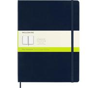 Moleskine Classic Notebook, Cuaderno con Páginas Blancas, Tapa Dura y Cierre Elástico, Tamaño XL 19 x 25 cm, Color Azul Zafiro, 192 páginas