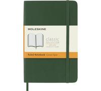 Moleskine Cuaderno Classic Pocket rayado, tapa blanda y cierre elástico, 9×14 cm, Verde Mirto