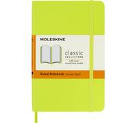 Moleskine Cuaderno Classic rayado, tapa blanda, cierre elástico, Pocket 9x14 cm Verde Limón 192 pág.