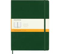 Moleskine Classic Notebook, Cuaderno Rayado, Tapa Dura y Cierre Elástico, Tamaño XL 19 x 25 cm, Color Verde Mirto, 192 páginas