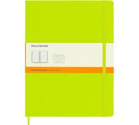 Moleskine Classic Notebook, Cuaderno Rayado, Tapa Dura y Cierre Elástico, Tamaño XL 19 x 25 cm, Color Verde Limón, 192 páginas