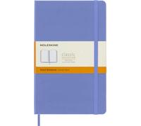 Moleskine - Cuaderno Clásico con Hojas de Rayas, Tapa Dura y Cierre con Goma Elástica, Tamaño Grande 13 x 21 cm, Color Azul Hortensia, 240 páginas