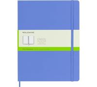 Moleskine Cuaderno Clásico XL 19x25 cm Tapa dura, hojas blancas, cierre goma, Azul Hortensia