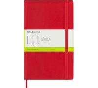 Moleskine - Cuaderno clásico 13x21 cm hojas lisas, tapa blanda, cierre elástico, Rojo, 192 hojas
