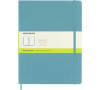 Moleskine - Cuaderno Clásico con Hojas Lisas, Tapa Dura y Cierre Elástico, Color Azul Arrecife, Tamaño Extra Grande 19 x 25 cm, 192 Hojas