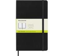 Moleskine - Cuaderno clásico, tapa dura, hojas lisas, cierre elástico, negro 13x21 cm, 240 hojas