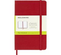Moleskine Cuaderno Clásico – Tapa dura, 192 hojas lisas, Cierre elástico, Rojo 9 x 14 cm