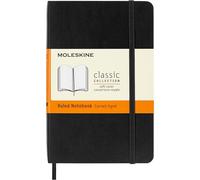 Moleskine Cuaderno Clásico bolsillo rayado con cierre elástico, negro, 9 x 14 cm, 192 hojas