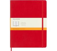 Moleskine - Cuaderno Clásico con Hojas Rayadas, Tapa Blanda y Cierre Elástico, Color Rojo Escarlata, Tamaño Extra Grande 19 x 25 cm, 192 Hojas