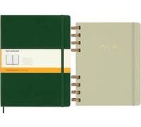 Moleskine - Cuaderno Clásico con Hojas Rayadas, Tapa Dura y Cierre Elástico, 192 Hojas, 19x25 cm, Verde Mirto + Agenda Semanal y Mensual 2023-2024, 12 Meses, Tapa Dura, 20x25 cm, Crush Kiwi